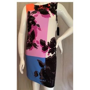 Worthington Floral Color Block Shift Dress L